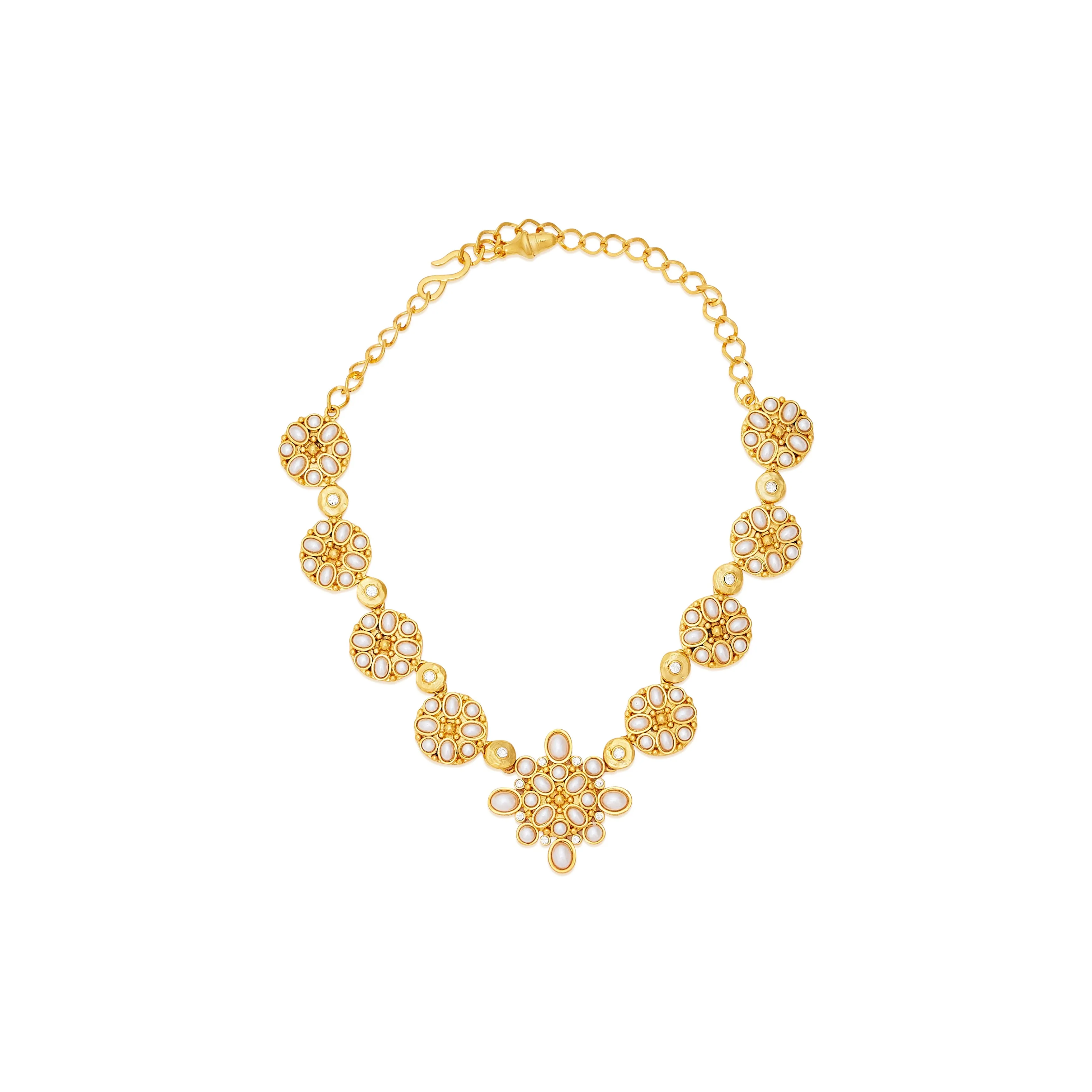 Pearl Cabochon & Gold Chain Necklace sold by Kenneth Jay Lane