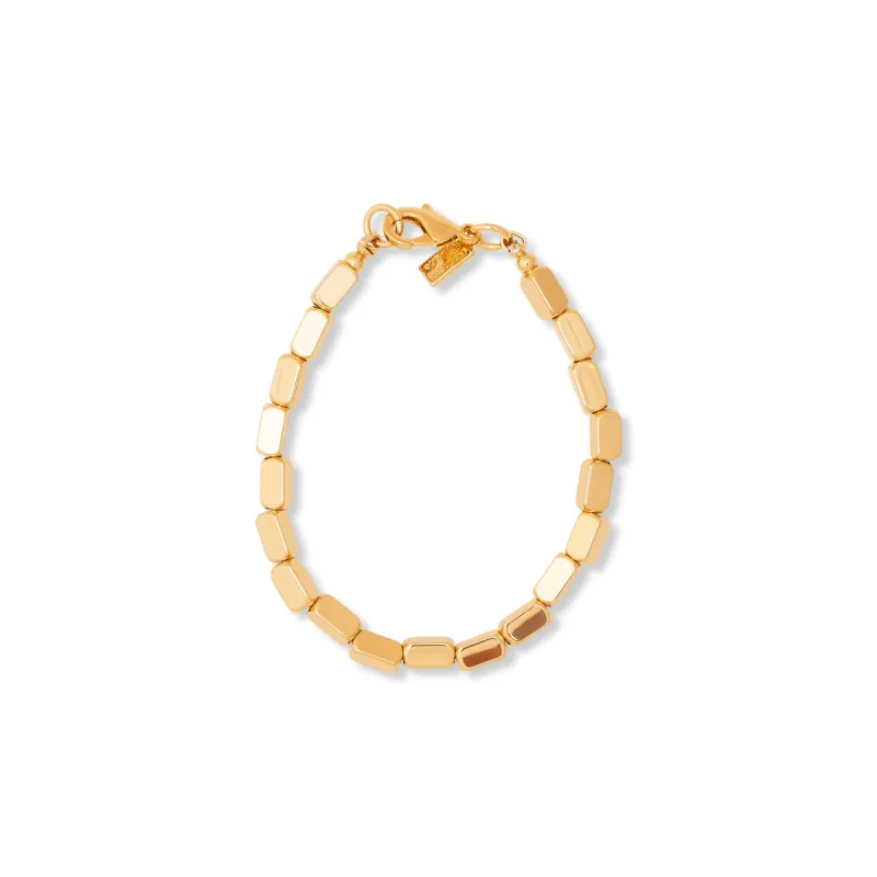 Gold Squared Barrel Bead Bracelet sold by Kenneth Jay Lane