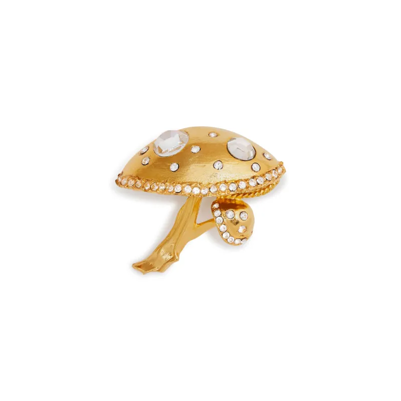 Crystal Mushroom Pin sold by Kenneth Jay Lane