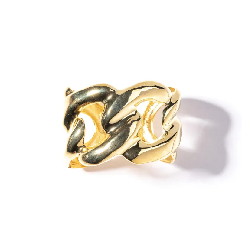 Polished Gold Link Hinged Cuff sold by Kenneth Jay Lane