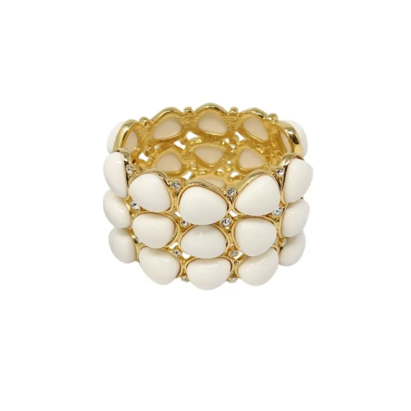3 Row White Rounded Bracelet sold by Kenneth Jay Lane