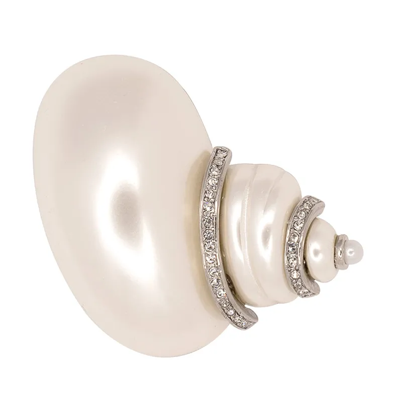 White Pearl Shell Pin sold by Kenneth Jay Lane