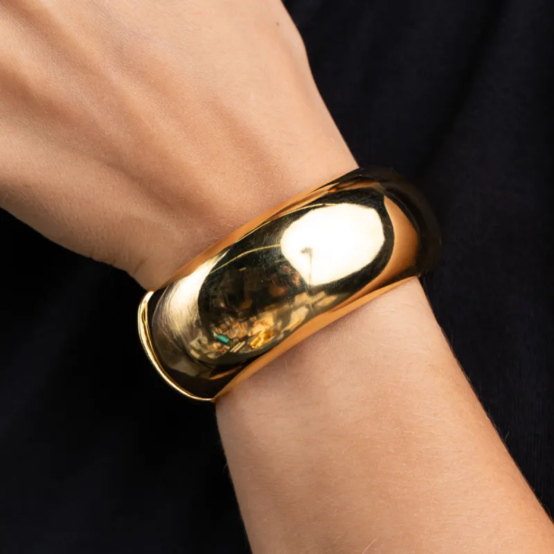 Polished Gold Domed Metal Bracelet sold by Kenneth Jay Lane