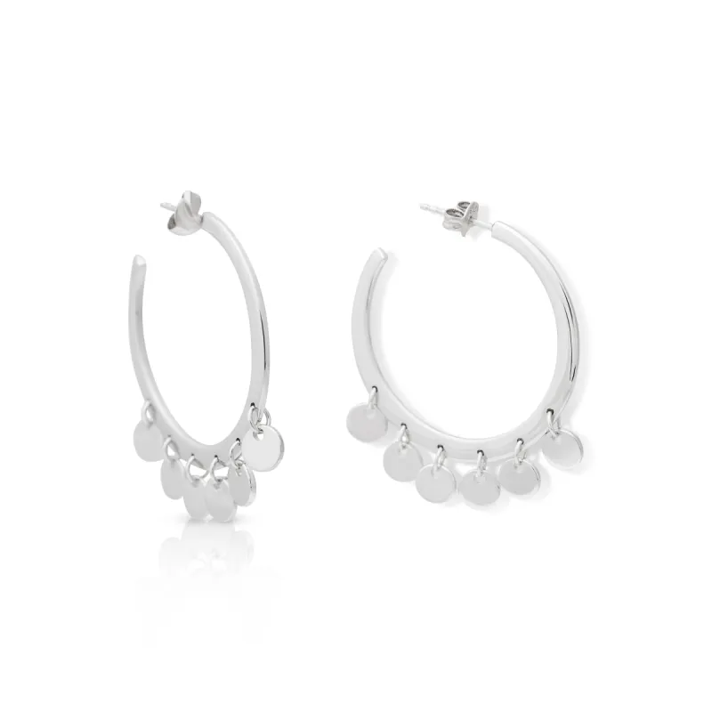 925 Silver Coin Drop Post Pierced Earring sold by Kenneth Jay Lane