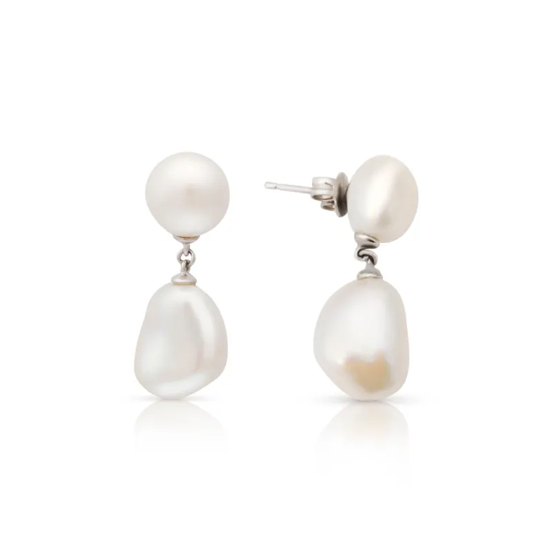 925 Silver & Baroque Freshwater Pearl Post Earring sold by Kenneth Jay Lane