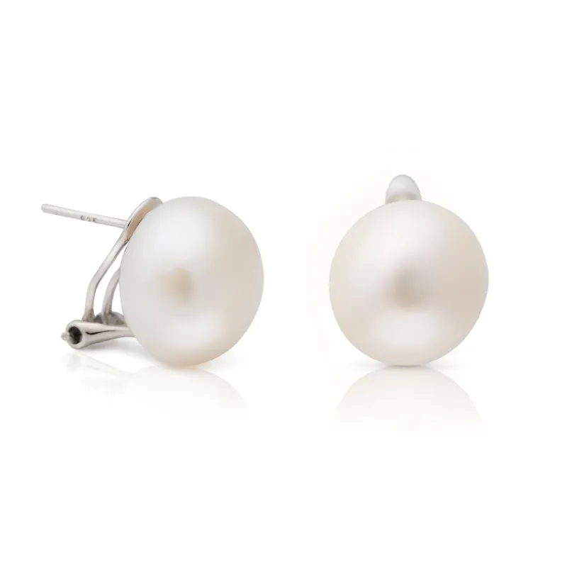 925 Silver & Freshwater Pearl Clutchless Pierced Earring sold by Kenneth Jay Lane