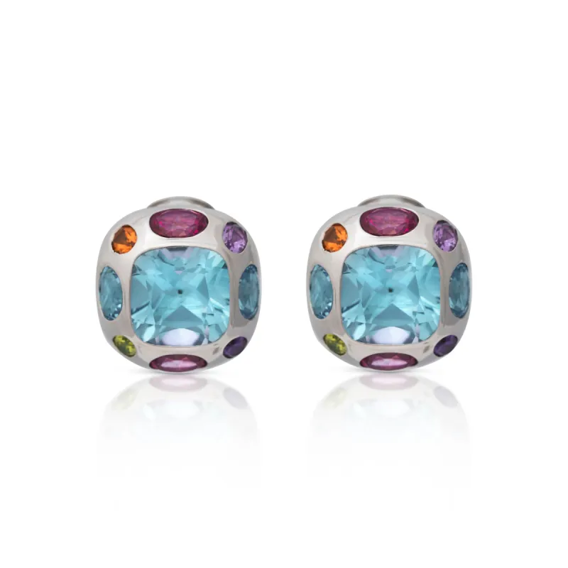 925 Silver and Swiss Blue Topaz Center Clip Earring sold by Kenneth Jay Lane