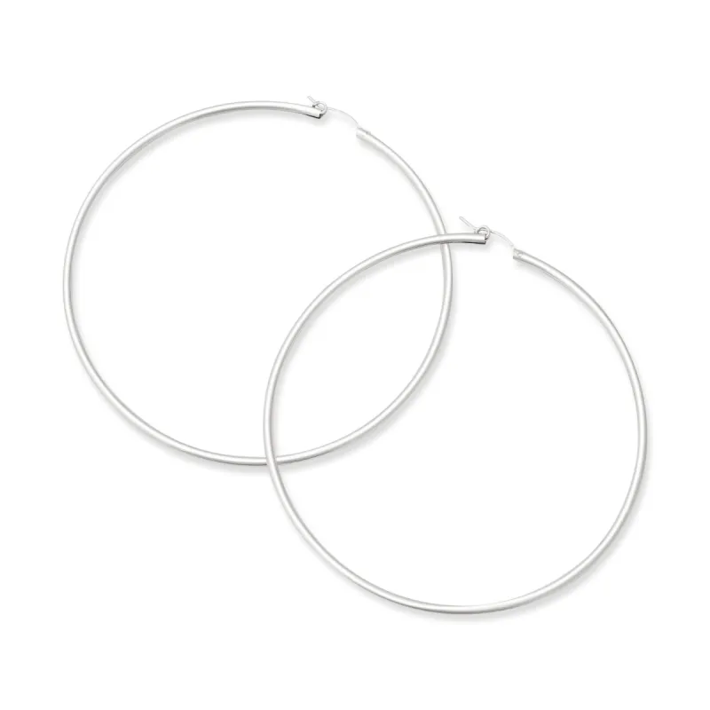 925 Silver Large Hoop Pierced Earring sold by Kenneth Jay Lane