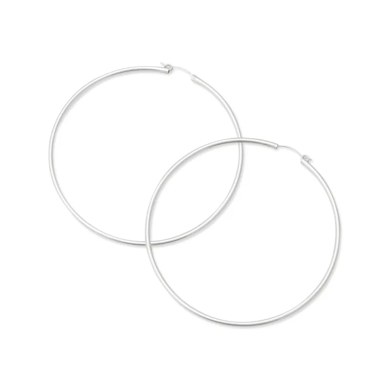 925 Silver Medium Hoop Pierced Earring sold by Kenneth Jay Lane
