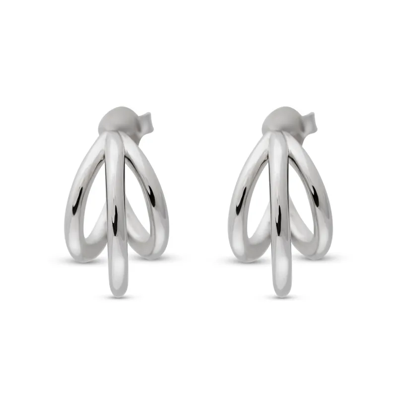 925 Silver Triple Half Hoop Post Earrings sold by Kenneth Jay Lane