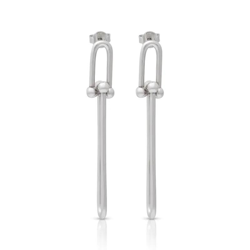 925 Silver Double Link Drop Pierced Earrings sold by Kenneth Jay Lane