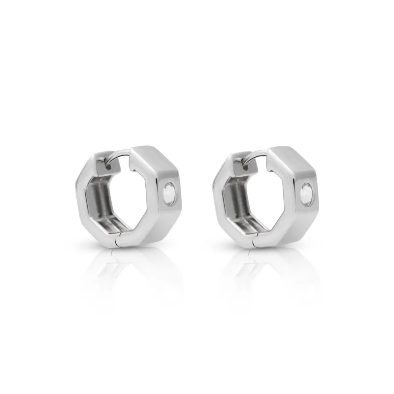 925 Silver w/ White Topaz Gemstone Center Pierced Earring sold by Kenneth Jay Lane