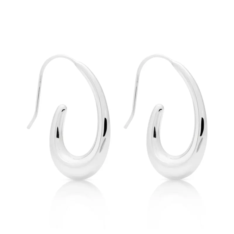 925 Silver J Hoop Pierced Earring sold by Kenneth Jay Lane