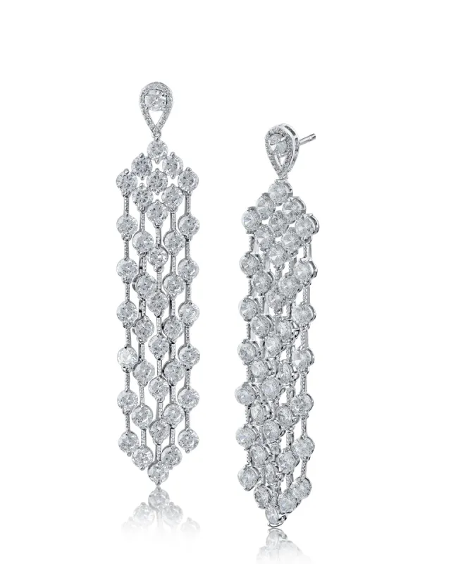 Cubic Zirconia Fringe Drop Earrings sold by Kenneth Jay Lane