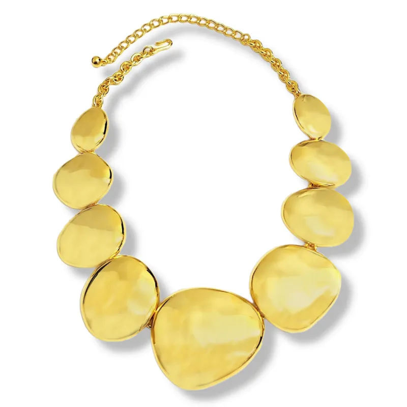 Polished Gold Flat Odd Shape Disc Necklace sold by Kenneth Jay Lane