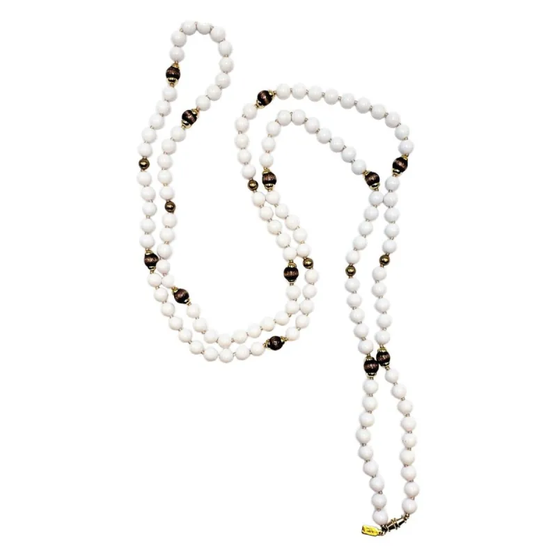 Vintage Bead and Wood Station Necklace sold by Kenneth Jay Lane