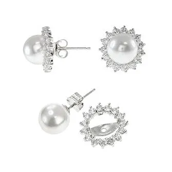 Pearl and CZ Earrings sold by Kenneth Jay Lane