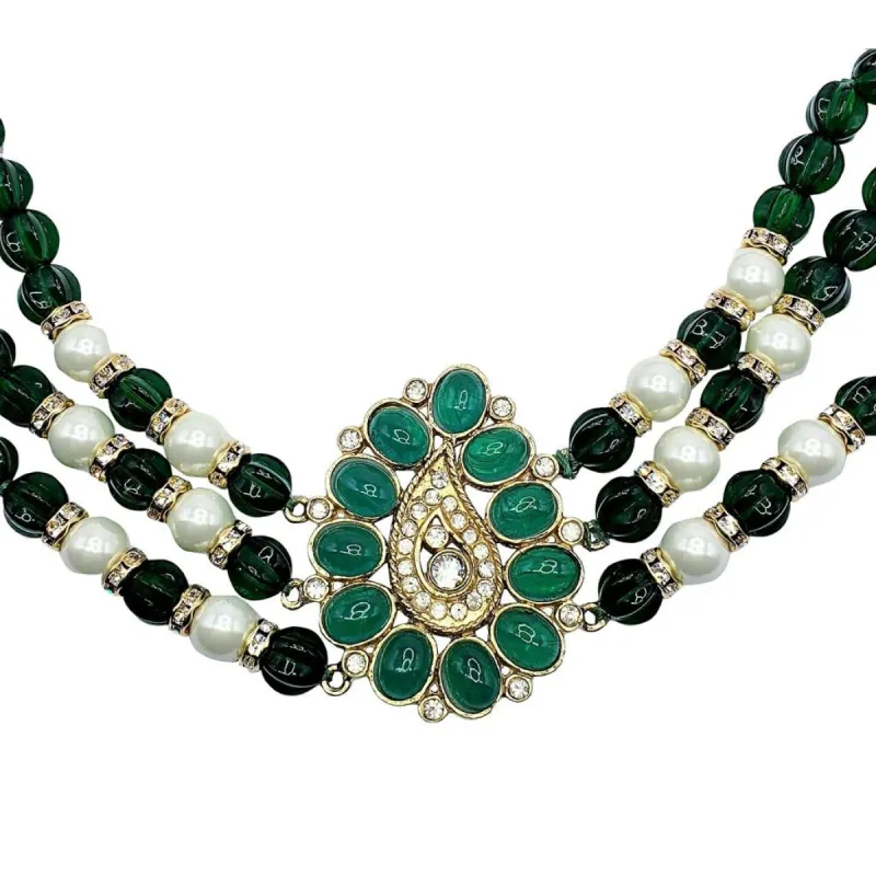 Vintage Emerald Bead Pendant Necklace sold by Kenneth Jay Lane