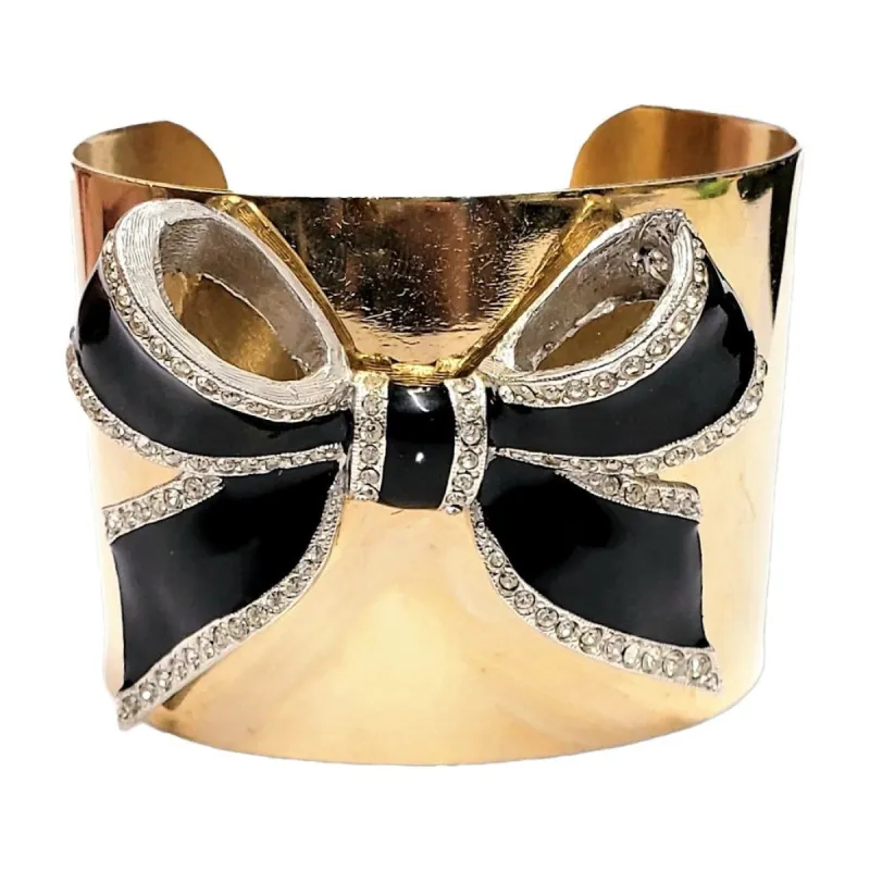 Vintage Crystal Bow Cuff Bracelet sold by Kenneth Jay Lane
