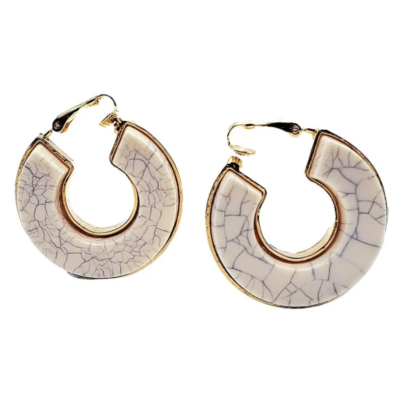 Vintage Textured Hoop Clip-On Earrings sold by Kenneth Jay Lane