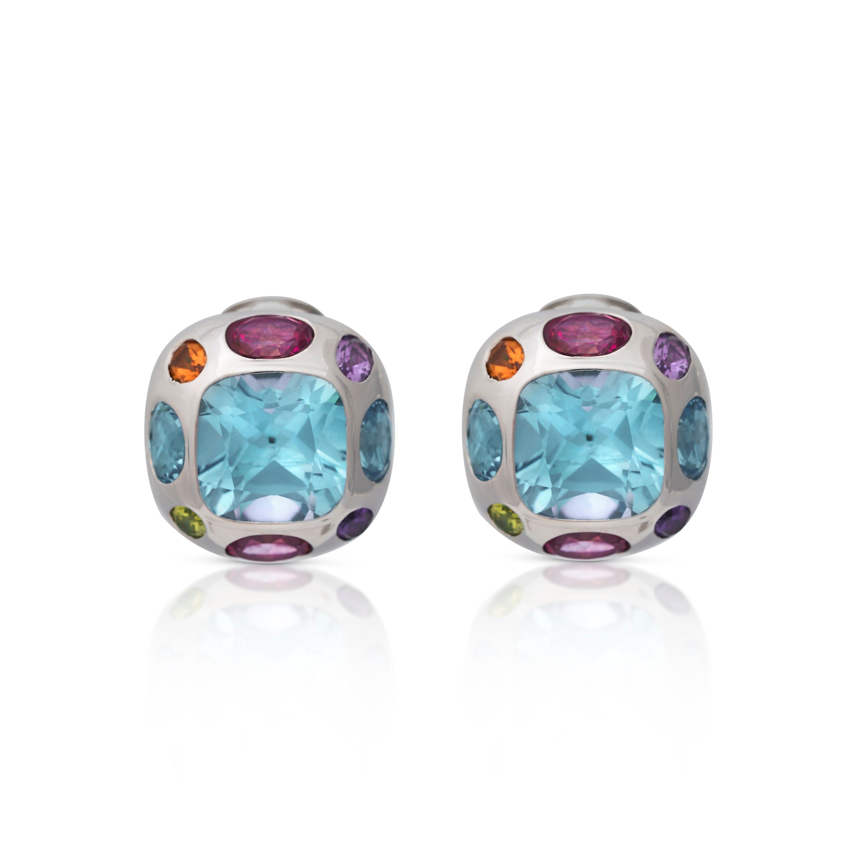 925 Silver and Swiss Blue Topaz Center Clip Earring sold by Kenneth Jay Lane