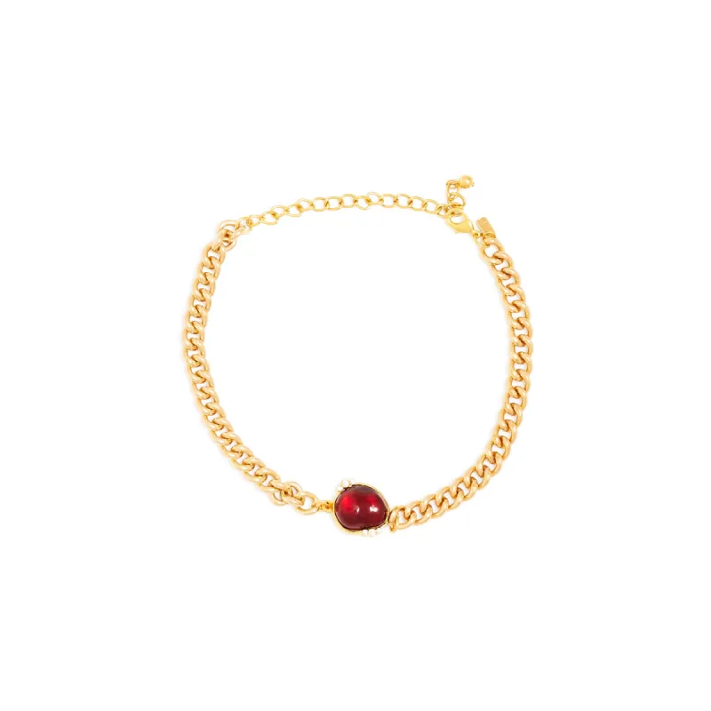 Ruby Nugget Chain Choker Necklace sold by Kenneth Jay Lane