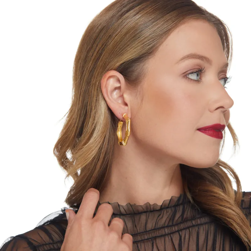 Gold Bamboo Hoop Clip Earring sold by Kenneth Jay Lane