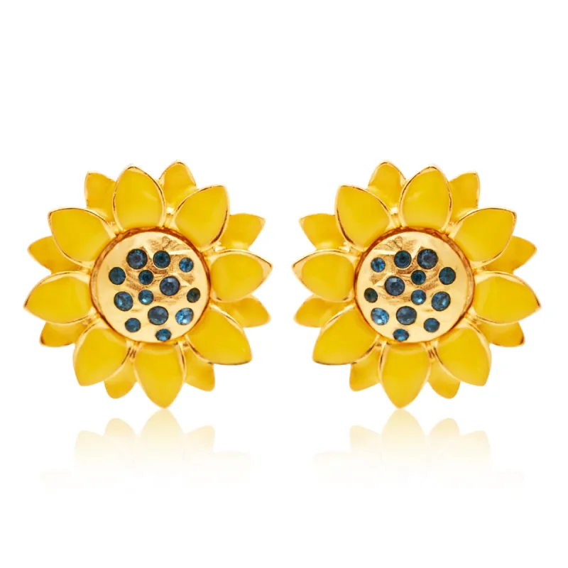Sunflower Clip-On Earrings sold by Kenneth Jay Lane