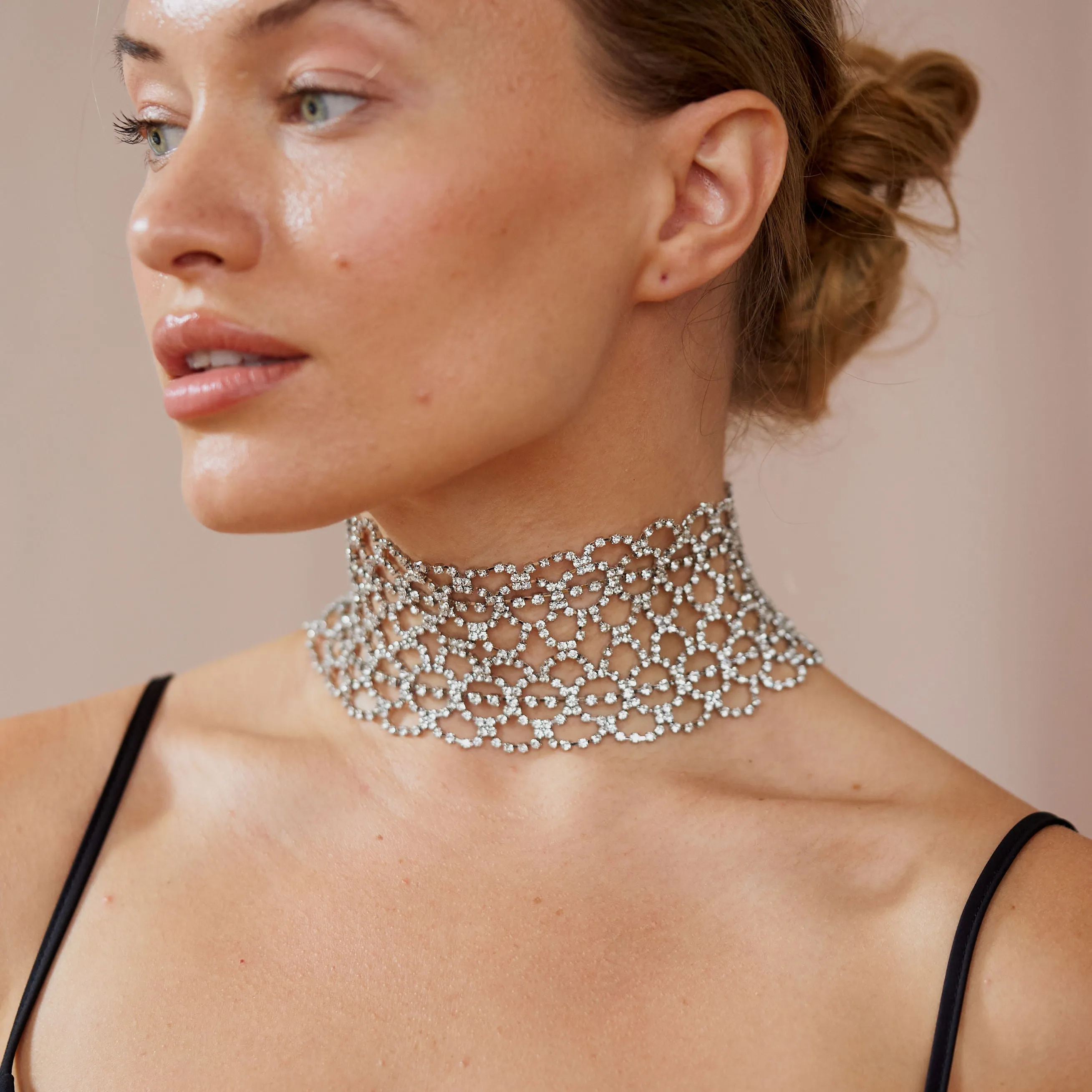Wide Crystal Lace Choker sold by Kenneth Jay Lane product image thumbnail 2