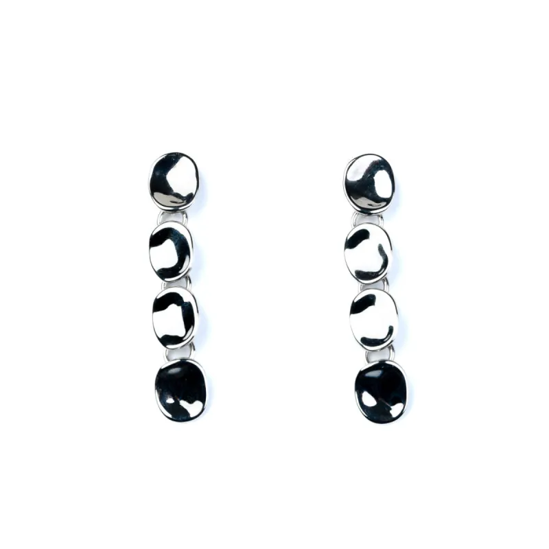 Silver Disc Drop Pierced Earrings sold by Kenneth Jay Lane