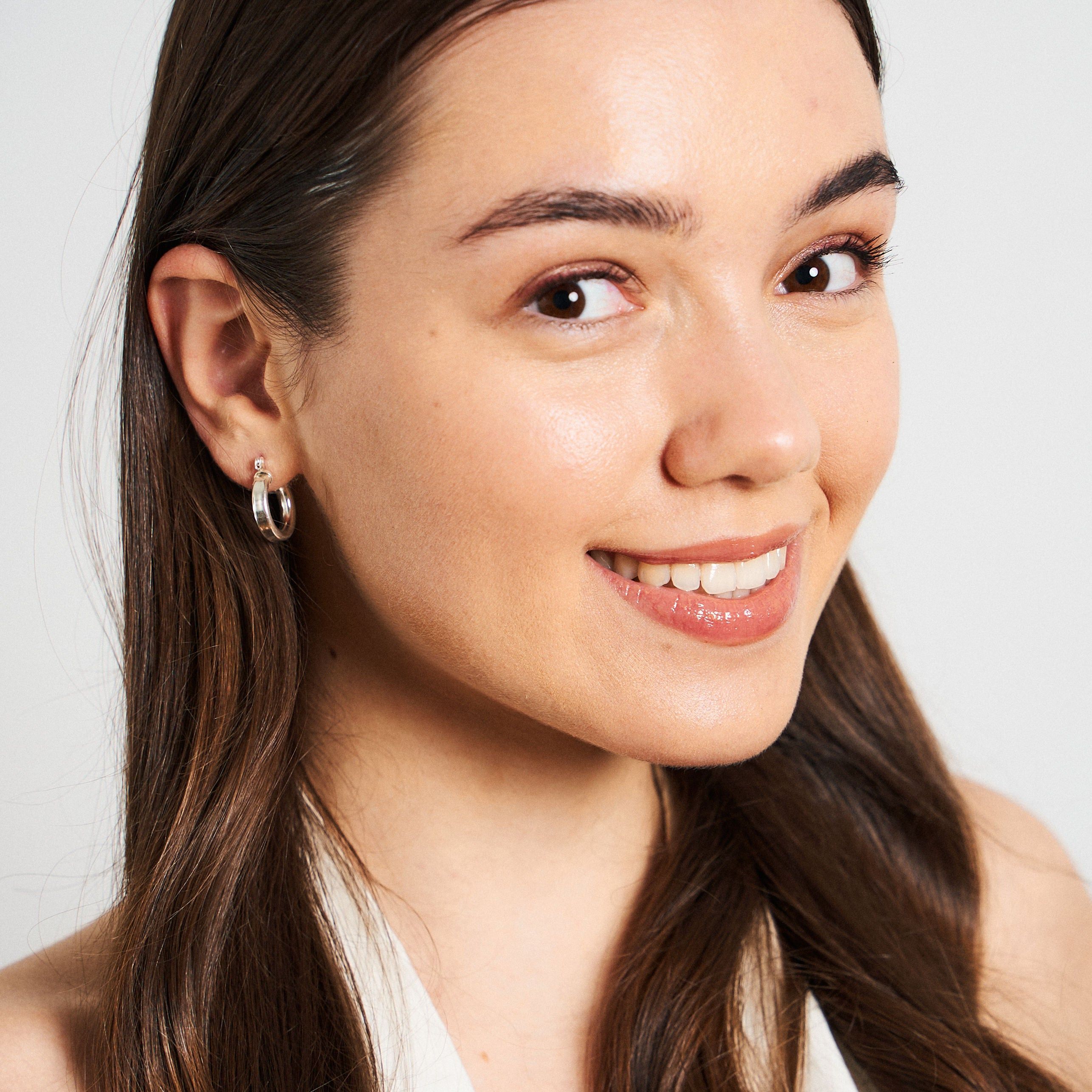 925 Silver Small Hoop Pierced Earring sold by Kenneth Jay Lane product image thumbnail 2