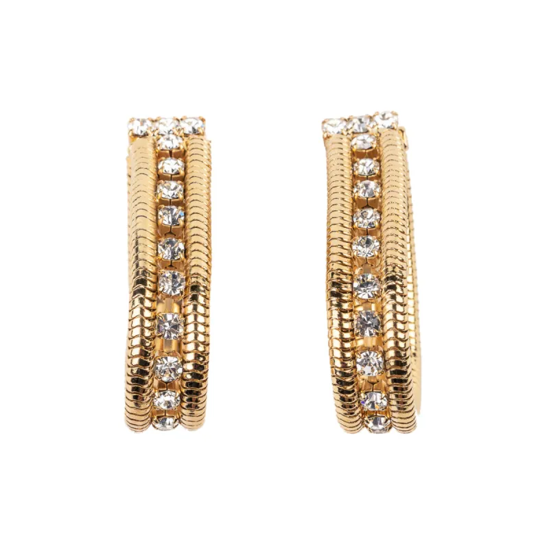 Gold and Crystal Teardrop Clip Earring sold by Kenneth Jay Lane