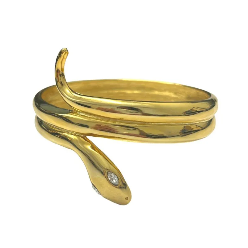 Polished Gold Snake Bracelet sold by Kenneth Jay Lane