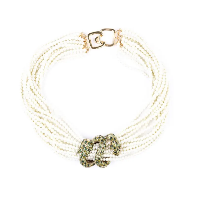 Pearl Multi Green Snake Center Necklace sold by Kenneth Jay Lane