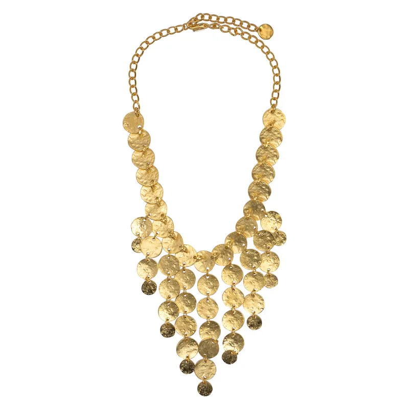 Satin Gold Coin Necklace sold by Kenneth Jay Lane