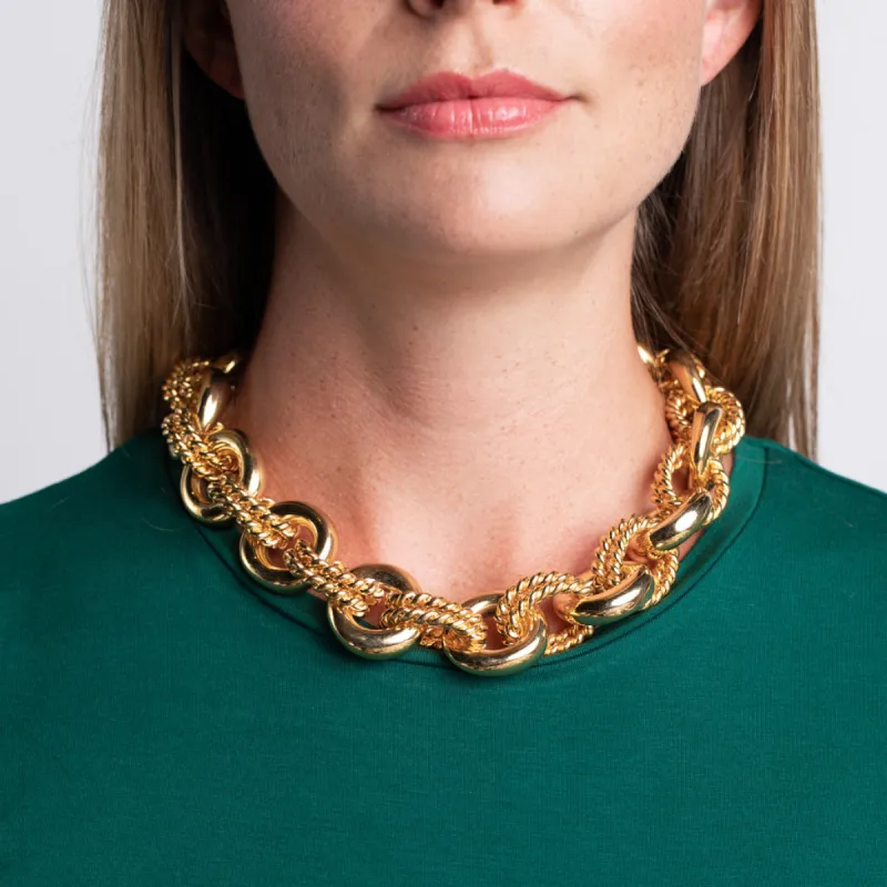 Polished Gold Link Necklace sold by Kenneth Jay Lane