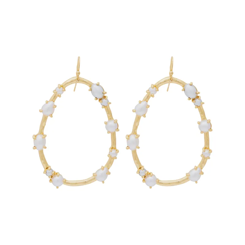 Pearl Oval Pierced Earrings sold by Kenneth Jay Lane