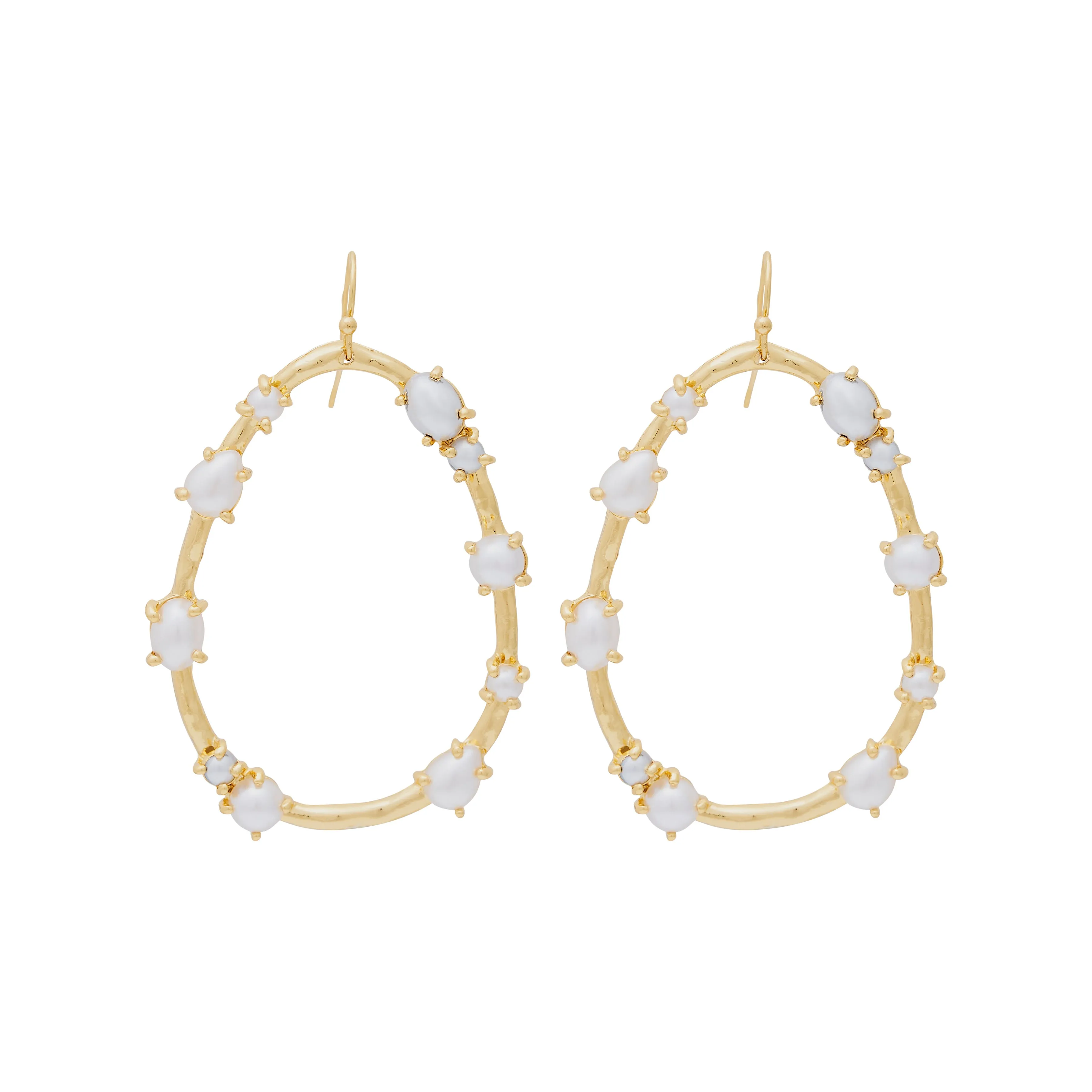 Pearl Oval Pierced Earrings sold by Kenneth Jay Lane