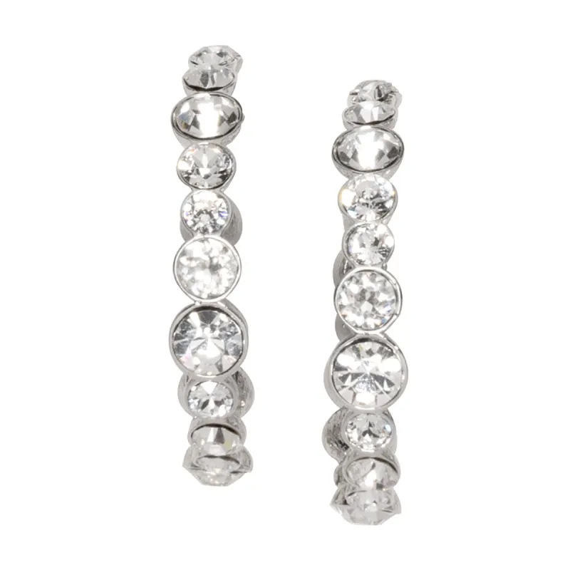 Silver and Crystal Hoop Earrings sold by Kenneth Jay Lane