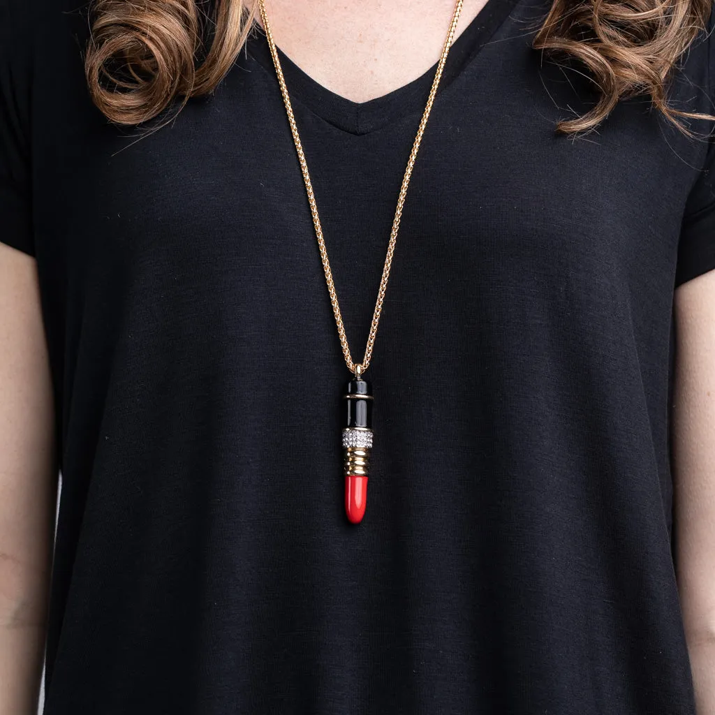 Red Lipstick Pendant sold by Kenneth Jay Lane