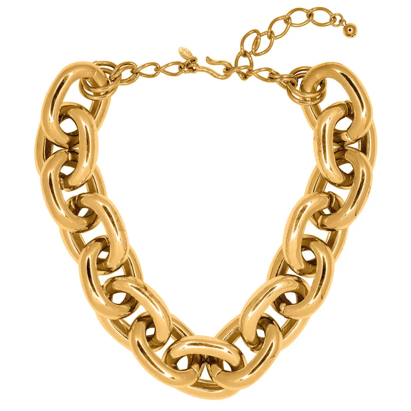 Gold Medium Link Necklace sold by Kenneth Jay Lane