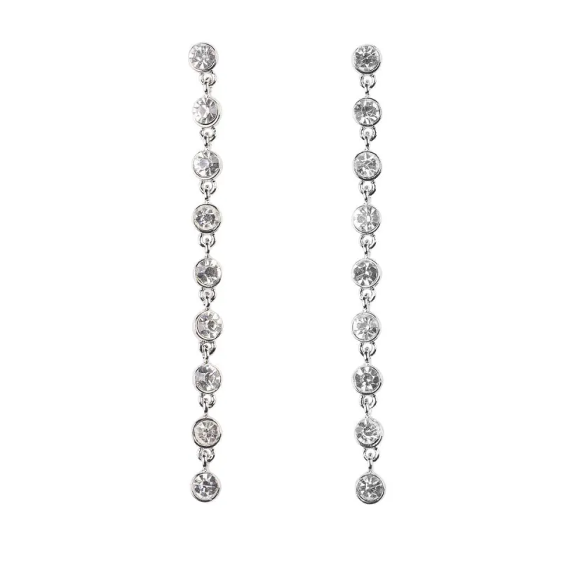 Rhodium and Crystal Circle Earring sold by Kenneth Jay Lane