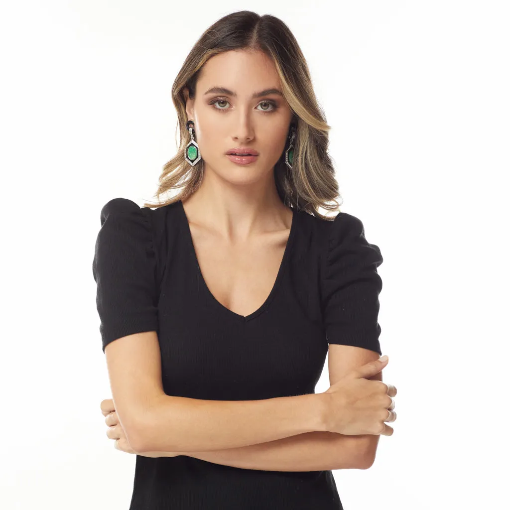 Jade Hexagon Deco Clip Earring sold by Kenneth Jay Lane product image thumbnail 4