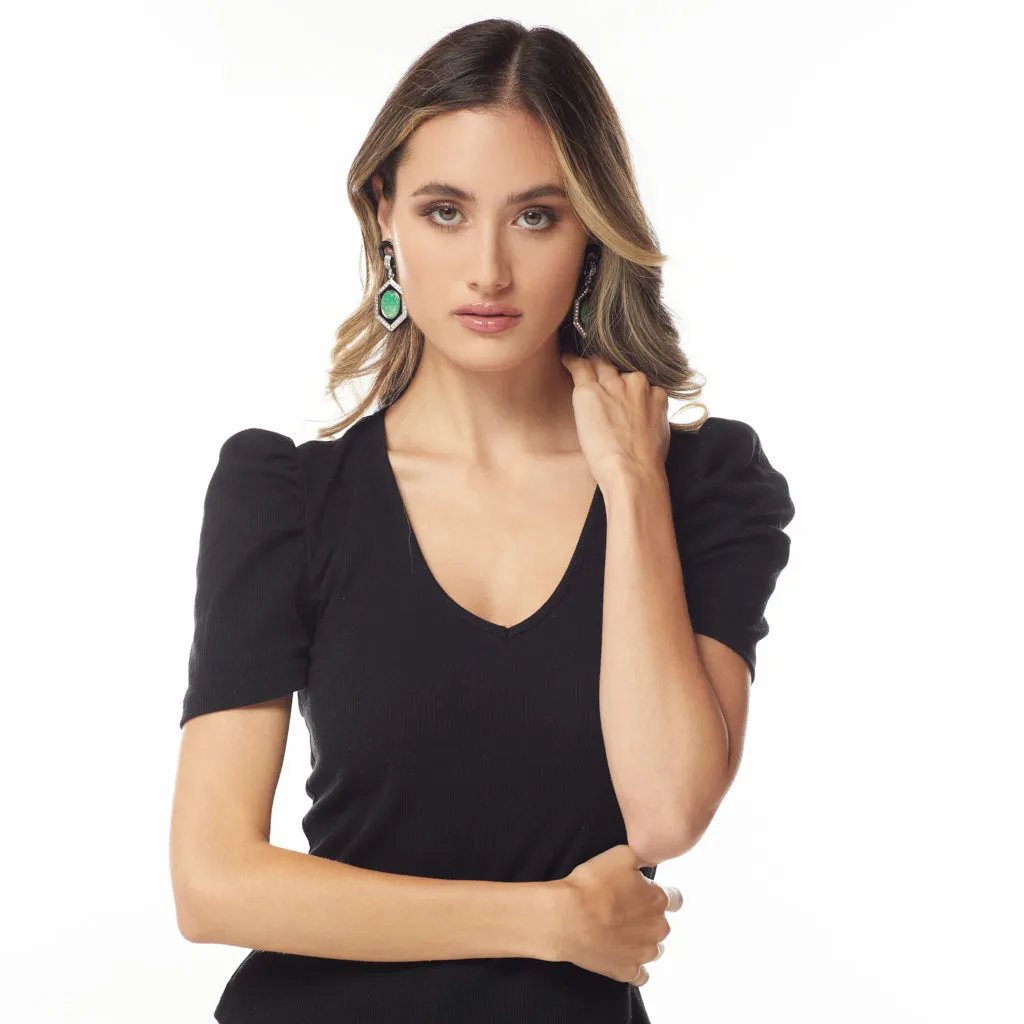 Jade Hexagon Deco Clip Earring sold by Kenneth Jay Lane product image thumbnail 3