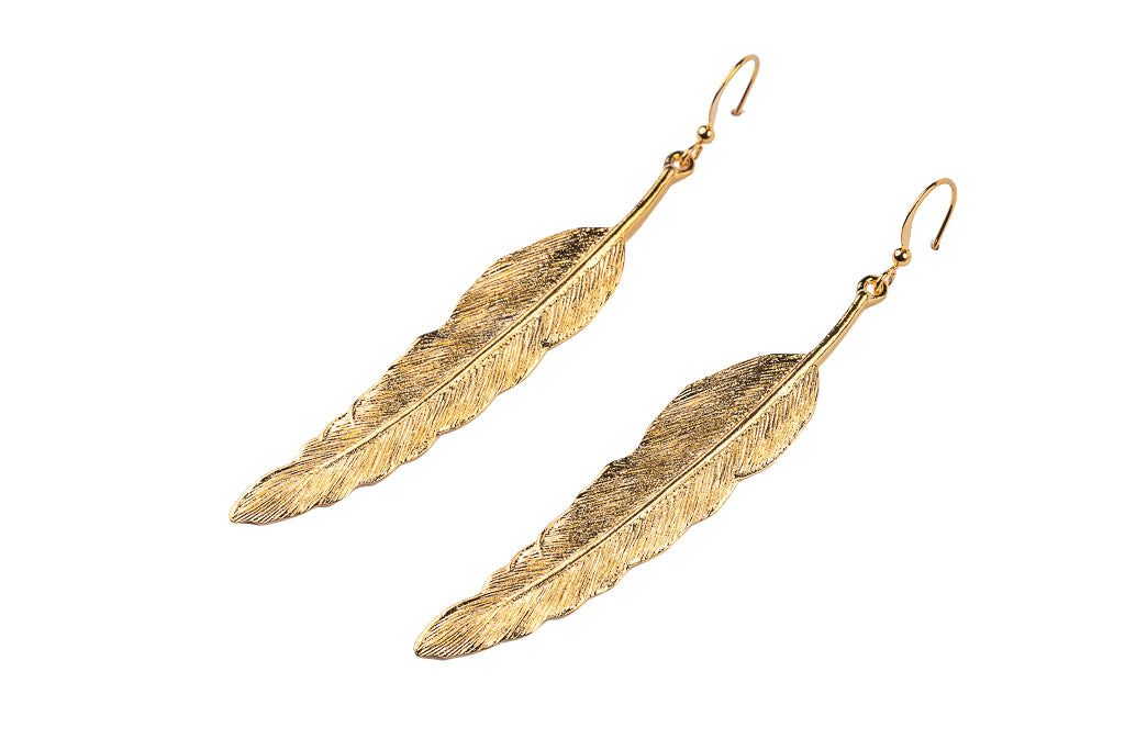 Gold Feather Earring sold by Kenneth Jay Lane product image thumbnail 3