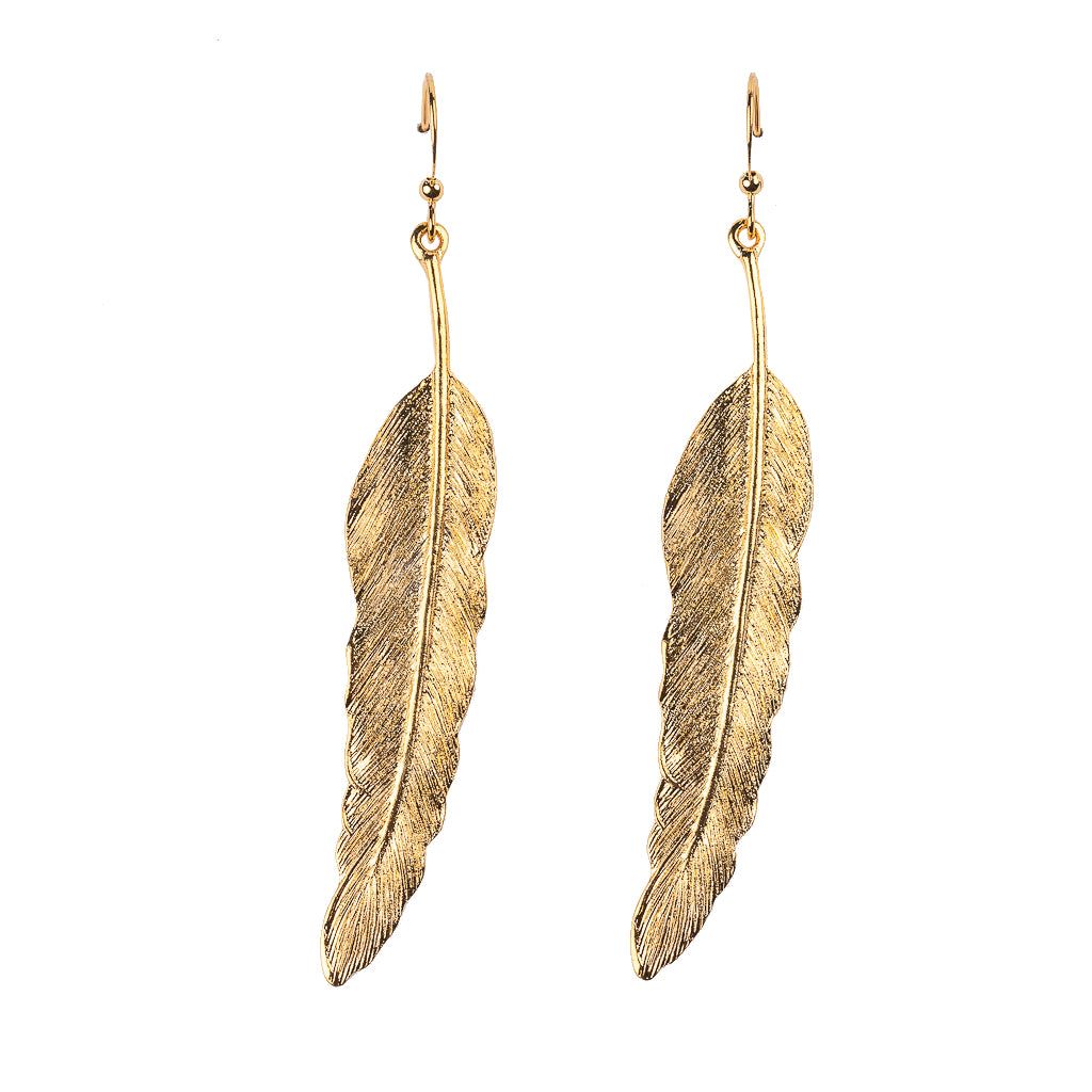 Gold Feather Earring sold by Kenneth Jay Lane