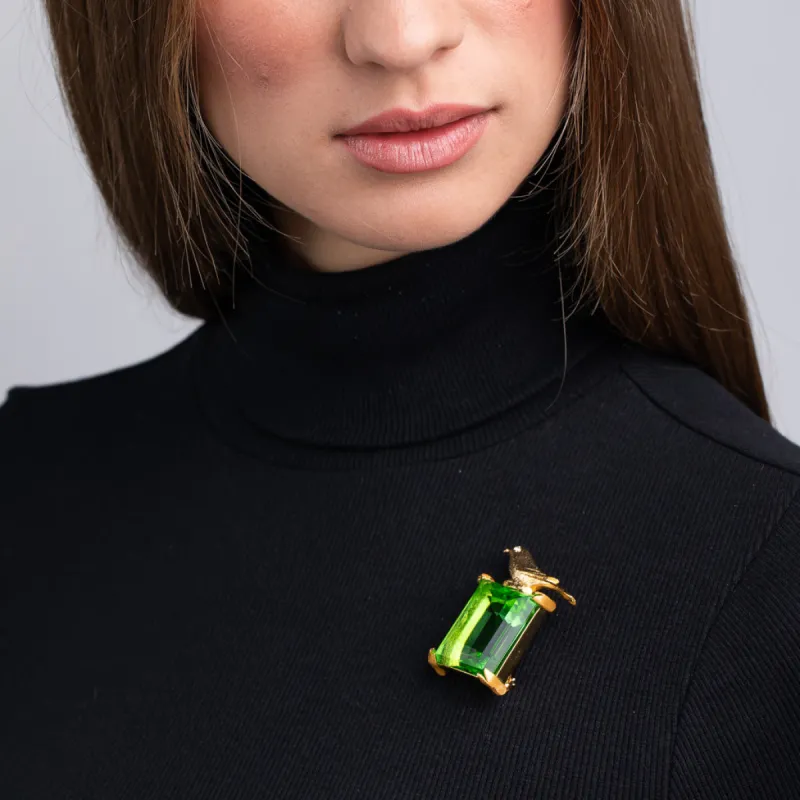Bird Pin with Peridot Center Stone sold by Kenneth Jay Lane