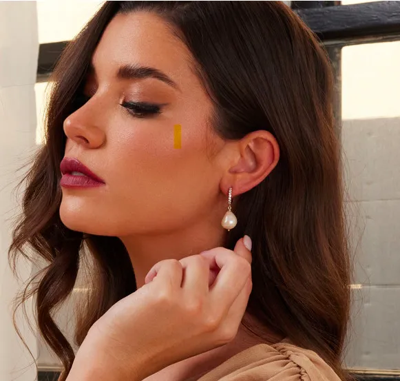 White Pearl Drop Hoop Earrings sold by Kenneth Jay Lane product image thumbnail 2