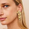 Gold Graduated Drop Flower Clip Earrings sold by Kenneth Jay Lane