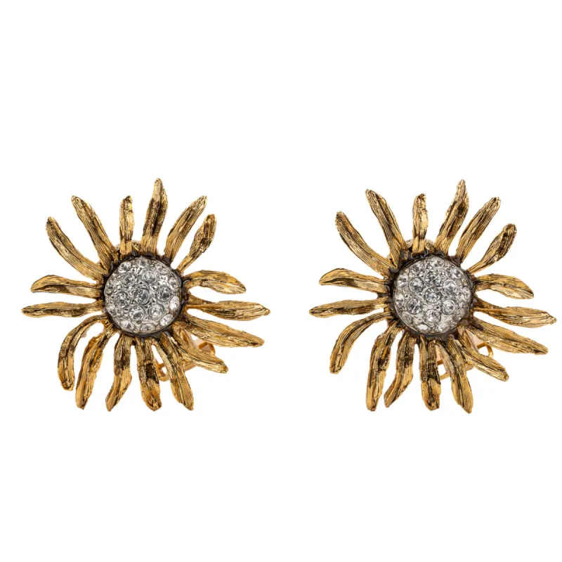 Antique Gold Flower Clip Earring sold by Kenneth Jay Lane